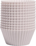 Silicone Kitchen Reusable Baking Cups - Non-Toxic, BPA-Free, Dishwasher Safe | Pack of 12, Designer White