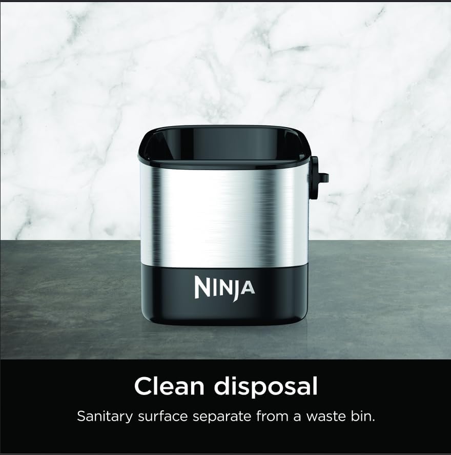 Ninja Luxe Café Knock Box - Easy Espresso Puck Disposal with Non-Slip Base | Holds 10 Double Shots