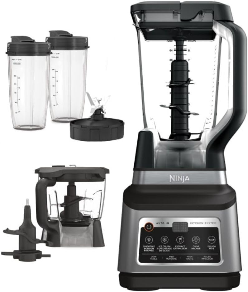 Ninja BN801 Professional Plus Kitchen System - 1400W Auto IQ Blender | Gray (Renewed)