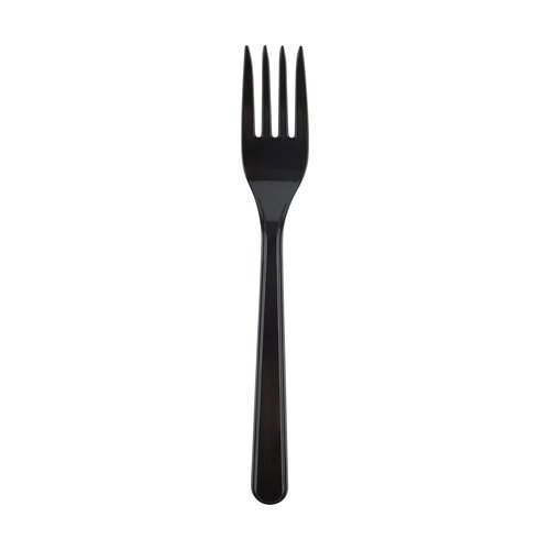 PlasticPro 200 Pack Heavy Weight Plastic Forks Black Disposable Forks Plastic Cutlery Set