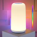 ROOTRO Touch Bedside Table Lamp - 3-Way Dimmable LED with RGB Mode & Warm White Light | Small Nightstand Lamp for Bedroom & Living Room
