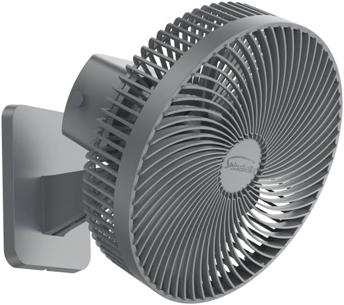 Shinebella 10-Inch Oscillating Wall Fan - Portable Remote-Controlled Fan with 4 Speeds & Timer | Grey