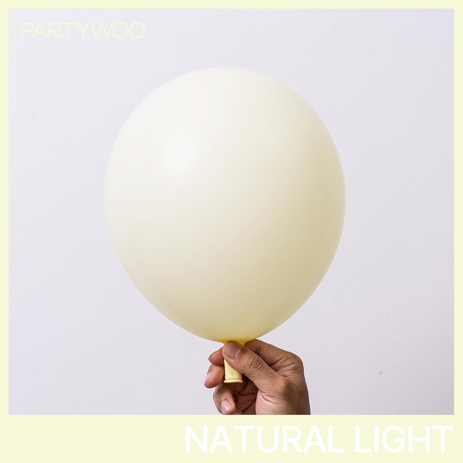 PartyWoo Pastel Yellow Balloons - 120pcs Assorted Sizes for Baby Showers & Birthday Decor | Light Yellow Arch Kit