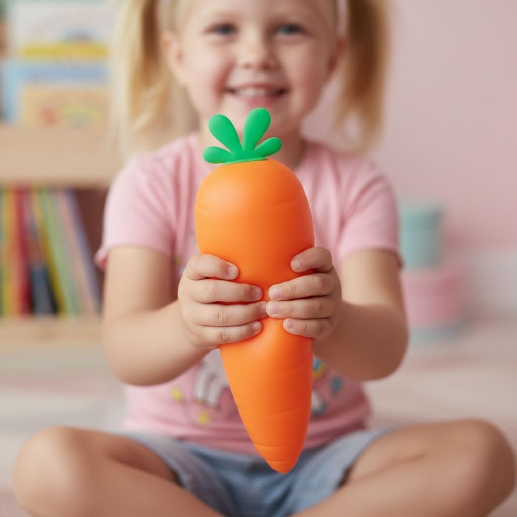 Skiennix Carrot Squishy Toy - Realistic Giant Stress Relief Fidget Ball for Relaxation | Perfect for Easter Gifts