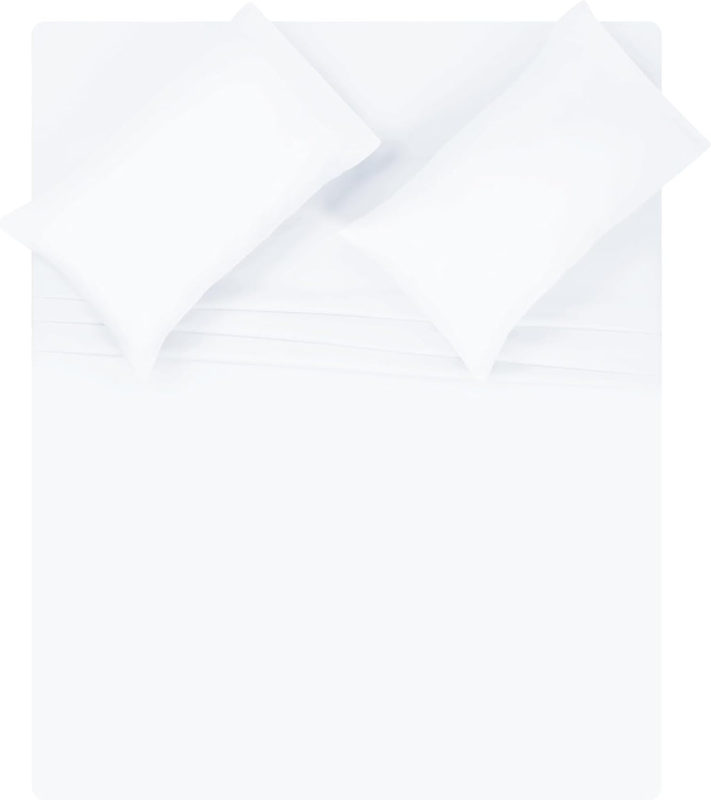 Skiennix Queen Sheet Set - Ultra Soft Double Brushed Microfiber, 4 Piece Deep Pocket | Easy Care, Wrinkle Free, Quick Dry - White