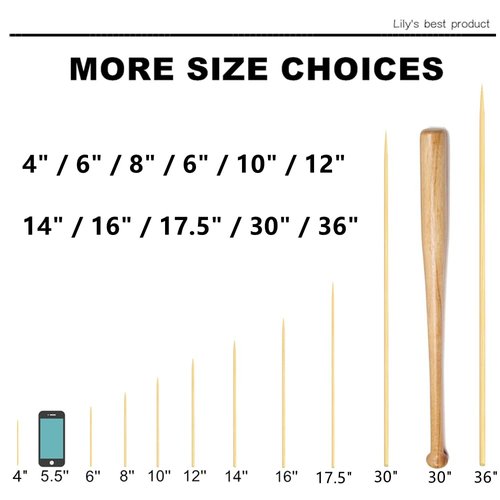 8" Natural Bamboo Skewers for BBQ，Appetiser，Fruit，Cocktail，Kabob，Chocolate Fountain，Grilling，Barbecue，Kitchen，Crafting and Party. Φ=4mm, More Size Choices 6"/10"/12"/14"/16"/17.5"/30"/36"(200 PCS)