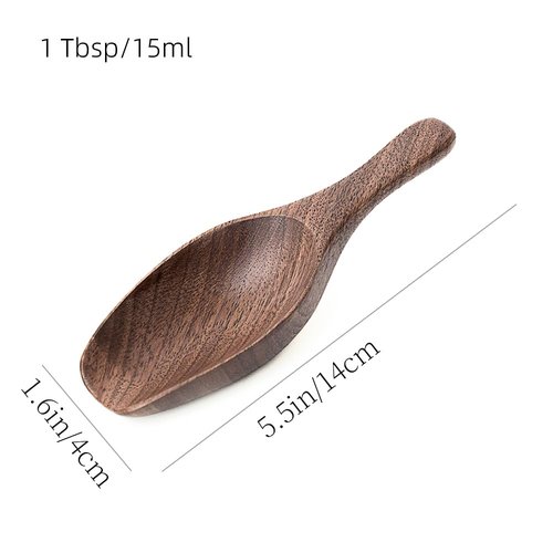 MIGAKU HOME Black Walnut Coffee Scoop for Ground Coffee, Loose Tea & Bath Salts, 1 Tablespoon/15ml, Multi-Purpose Kitchen Scooping Tool for Jars, Canisters & Coffee Brewing Accessories(1pcs)