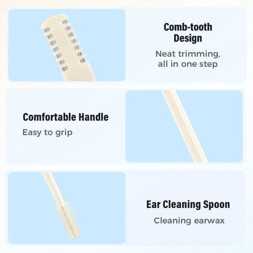 Nasal Hair Cutter, 2025 Double-Sided Nose Hairs Removal, Manual 360° Rotating Nostril Hair Removal Tool, Manual Nose Hairs Cutter, Nasal Hair Trimmer with Ear Picker for Women Men (Beige, 3PCS)