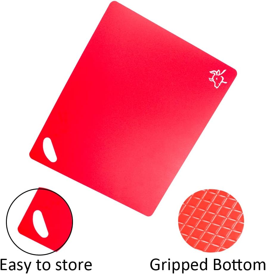 Skiennix Flexible Cutting Boards Set - Easy-Grip Colorful Mats for Cooking | 4-Piece Plastic Sheet Set