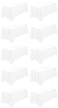HASJOIN 10 Pack White Tablecloth 90x132 Inch Rectangle Tablecloth Rectangular Polyester Table Cloth Stain and Wrinkle Resistant Washable Fabric Table Covers for Wedding Parties