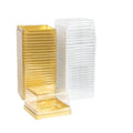Aeojoor Clear Plastic Mini Cake Boxes, Square Cupcake Holders, Mini Dessert Packaging with Lids for Cupcakes, Macarons, Muffins Baking Gifts (25 Pack)