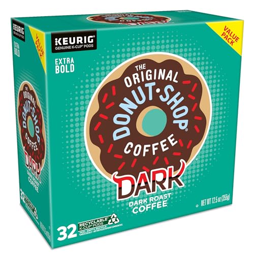 The Original Donut Shop Dark, Keurig Single Serve K-Cup Pods, Dark Roast Coffee Pods, 32 Count