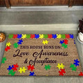 Regine Switzerland Door Mat - Funny Flannel Indoor Welcome Mat | 30 x 17 Inch Autism Awareness Decor