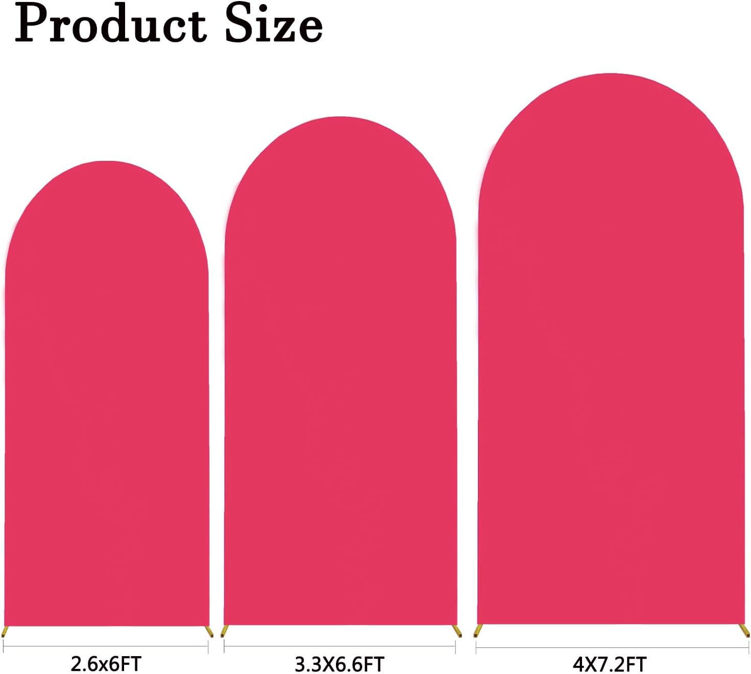 Skiennix 7.2 FT Hot Pink Spandex Arch Backdrop Cover - Perfect for Weddings & Events