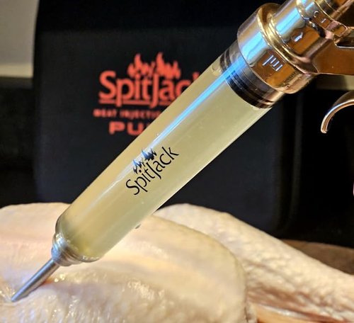 SpitJack PULSE Meat Injector Gun and Injection Syringe for BBQ. Marinade Flavor Injector for Smoked Brisket, Chicken, Ribs, Pork Butt, and Turkey. Competition Barbecue Smoker Accessories Tool.