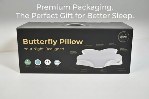 Lunari Butterfly Cervical Pillow – Orthopedic Memory Foam Neck Support Pillow for Neck Pain Relief, Ergonomic Cooling Pillow for Side & Back Sleepers