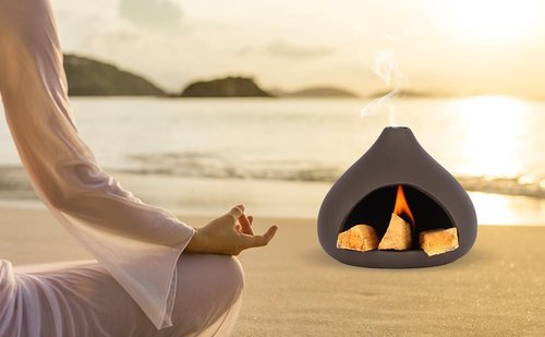 Palo Santo Holder, A Mini Chimney for Burning Palo Santo Sticks and Sage, Chimeneas Incense Holder, Cone Burner Smudge Bowls for Yoga and Meditation Rooms, Incense Bowls