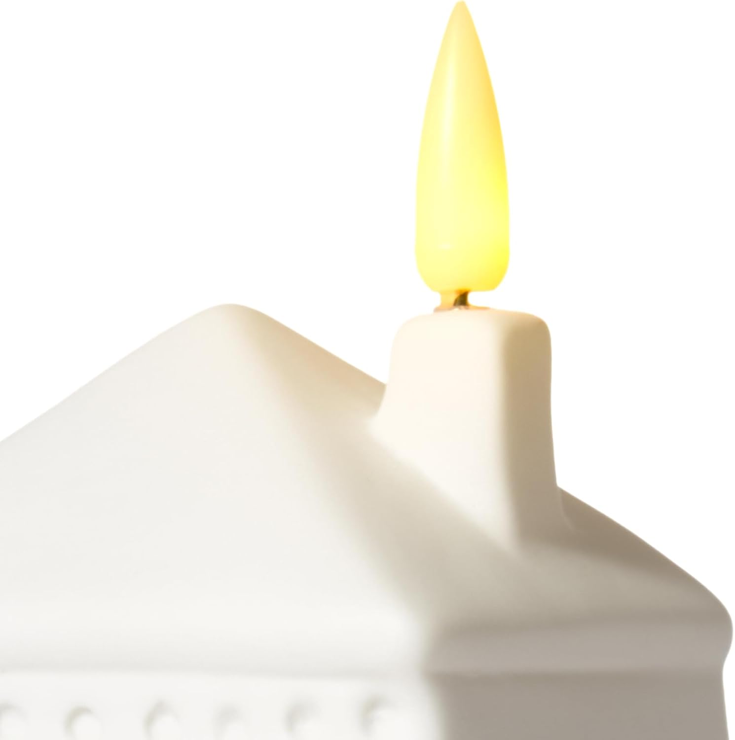 WDS WONDROUS Ceramic Christmas Village Set - Light-Up Tabletop Decor | Set of 3 Flameless Candle Houses