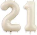 Foil 21 Balloon by [Brand Name] - Large Cream White Number for 21st Birthday Party Decorations