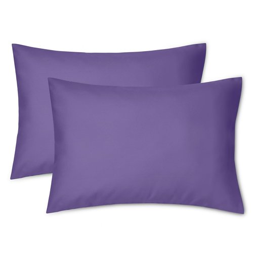 EXQ Home Toddler Pillowcases Zippered 13x18 Travel Pillow Case Set of 2, Small Pillow Case Fits Baby Pillow Sized 12x16, 13x18, Kids Pillowcases 2 Pack Machine Washable（Deep Purple）