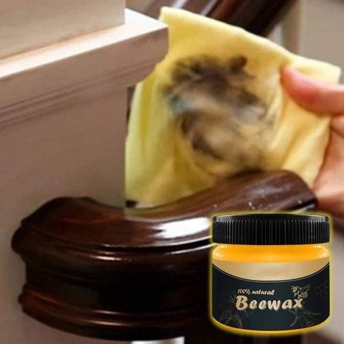 WenFeng Wood Seasoning Beeswax,Beeswax Furniture Polish,Natural Traditional Beeswax Polish Wood Furniture Cleaner for Doors,Tables,Chairs and Floors(2 Pack)