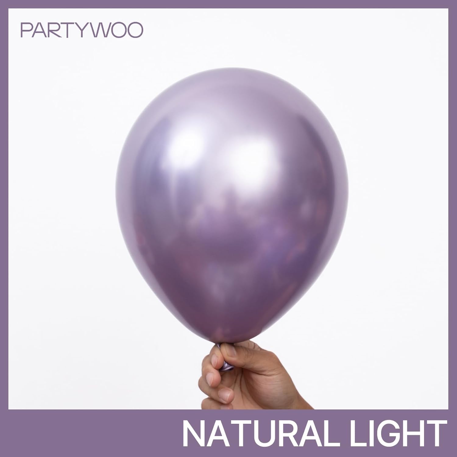 PartyWoo Metallic Purple Balloons - 50pcs 12 Inch Chrome Balloons for Graduation & Bridal Showers