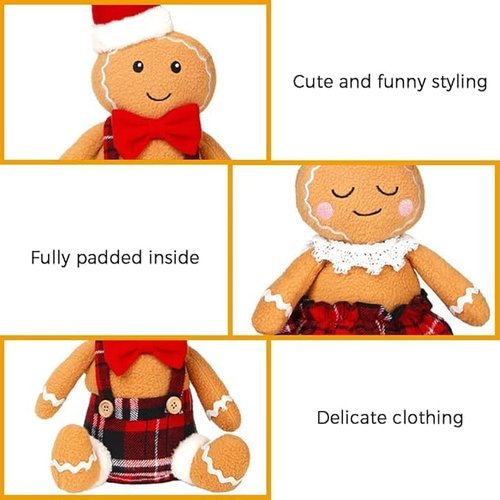 BWFY Gingerbread Man Christmas Decorations - Festive Indoor Ornaments for Holiday Home Decor | 2PC Set