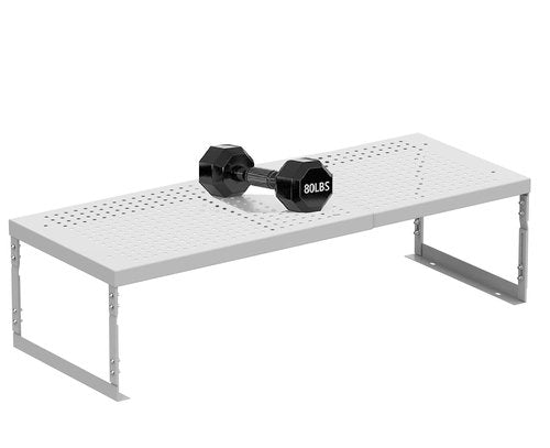 Asiingkel Stackable Expandable Metal Shelf Organizer - Adjustable Wire Storage Rack with Holes for Kitchen, Bathroom, Cabinet, Office - Space Saving, Durable & Sturdy Design（2PACKS/Medium/White