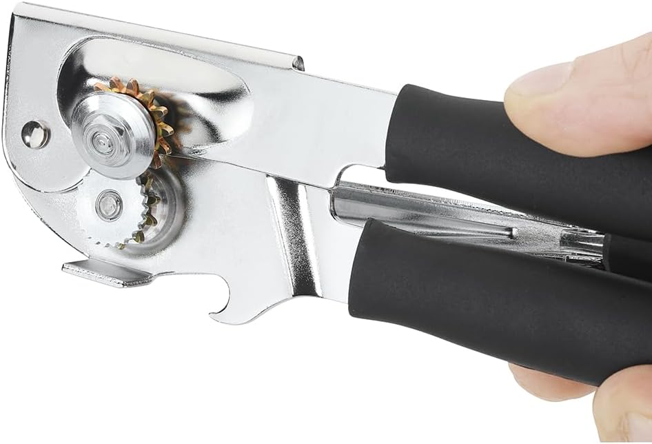 Skiennix Manual Can Opener - Ergonomic Heavy-Duty Design with Soft Handles for Easy Use