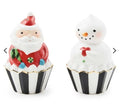 MacKenzie-Childs Bake Shop Santa & Snowman Salt & Pepper Set