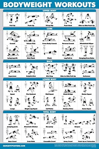 Palace Learning Bodyweight Workout Poster - Laminated Calisthenics Routine Chart | 18" x 24" Size