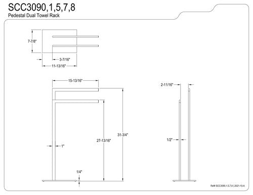 Kingston Brass SCC3095 Edenscape Freestanding Towel-Rack, Oil Rubbed Bronze