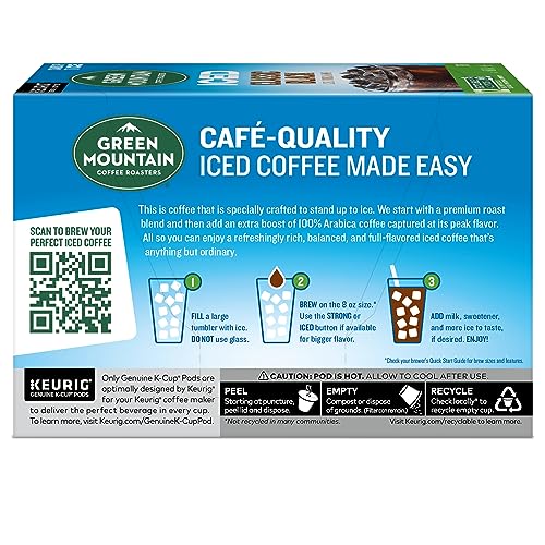 Green Mountain Coffee Roasters ICED Classic Black, Single Serve Keurig K-Cup Pods, Medium Roast Iced Coffee, 72 Count