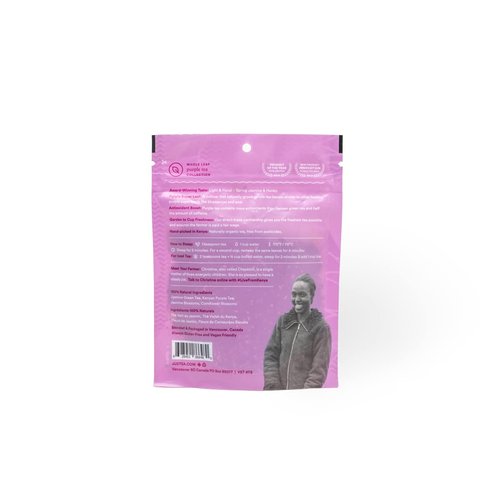 JusTea PURPLE JASMINE | Loose Leaf Purple Tea | Recyclable Refill Pouch | 160+ Cups (12.7oz) | Low Caffeine | Award-Winning | Fair Trade | Non-GMO