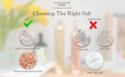 Alexander Home The Original Greek Salt Mill 9 Inch Tall | European Salt Mill Grinder with Crank Handle | Manual Salt Grinder | Salt Refillable - Copper