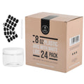 Healthy Packers 8oz Plastic Jars With Lids, Labels and White Marker - 24-Pack Small Plastic Containers with White Lids. Great for Slime, Lotion, Crafts, Travel General Storage