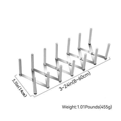 SWEIBIAI Pot Lid Organizer Pot Lid Holder Adjustable Pot Lid & Plate& Pans multipurpose Organizer Rack Holder Stainless Steel Dish Plate Drying Rack