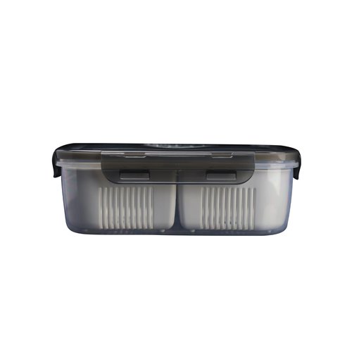 Terporium Dual Compartment Cleaning Bin | Compact, Durable, and Highly Functional with Dual Removable Baskets | The Ultimate No-Spill Cleaning Solution