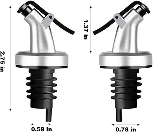 5 Pack Oil Spouts, Olive Oil Vinegar Bottle Stopper Dispenser with Tube Brush, Leakproof Bottle Spouts for Salad, Sauce, Soy, Etc