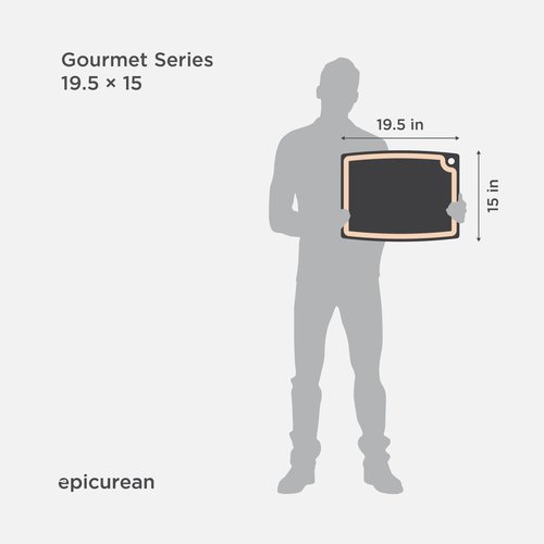 Epicurean Gourmet Series Cutting Board with Juice Groove, 19.5-Inch by 15-Inch, Slate/Natural