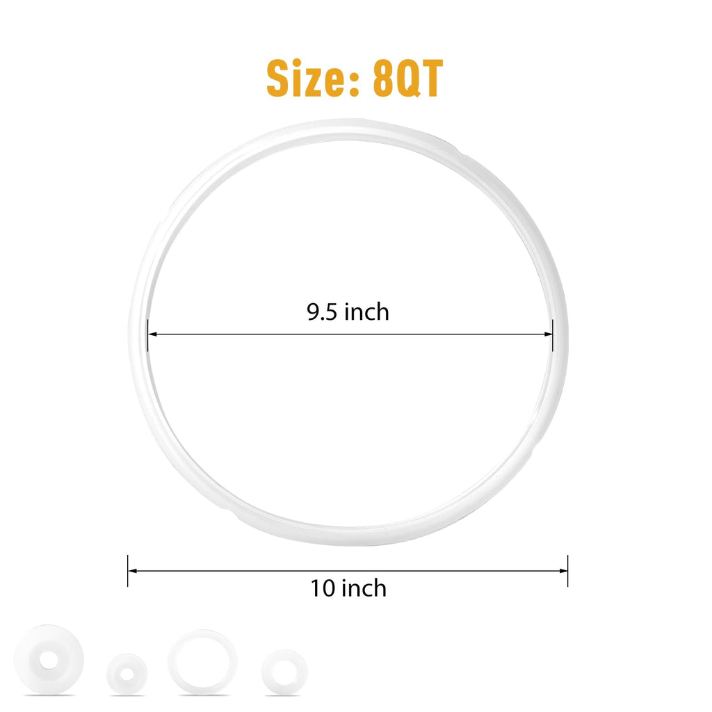 Silicone Sealing Ring 8qt for InstaPot Sealing ring - Compatible Replacement Parts for Duo80, Lux80, Smart-80, CSG80, and More - Pressure Cooker Seal Ring-3 Pack