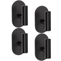 Aikzik Black Adhesive Hooks Heavy Duty, Wall Hooks for Shower, Bathroom, Towel, Coat, Robe, Stainless Steel Hooks for Hanging, Waterproof & Rustproof Sticky Hooks for Walls No Damage- 4 Pack
