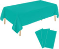 Skiennix Disposable Teal Plastic Tablecloth - Rectangular 54 x 108 Inch Cover for Parties | 3 Pack