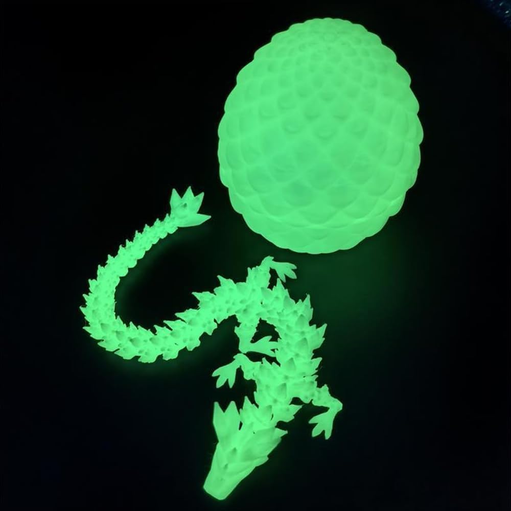 Skiennix 3D Printed Dragon Figurine - Unique Egg Design for Home Office Decor | Executive Desk Accent