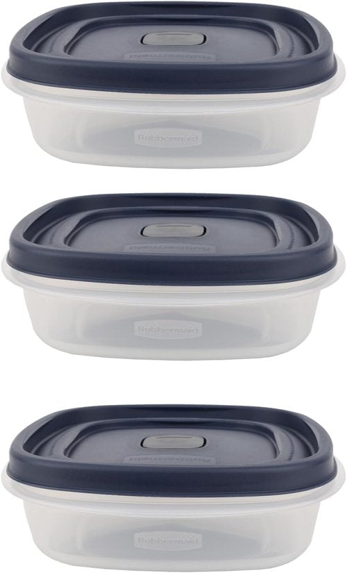 Bundle Food Storage Containers - 7-Piece Set with 3 Cups, Easy Find Lids & Chalk Labels | Teal