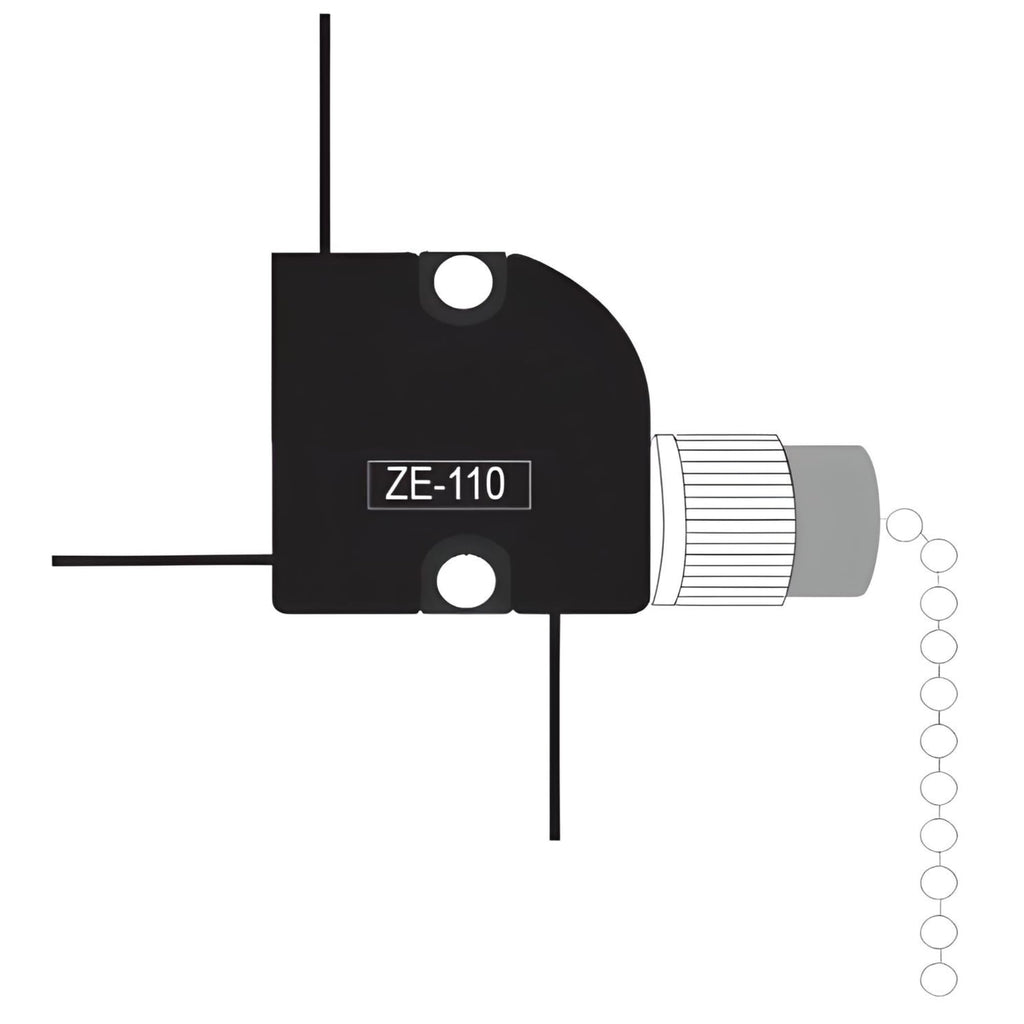 ZE-110 3 Wire Pull Light Switch Replacement Repair Kit 2 Circuit 6A 125VAC 3A 250VAC for Ceiling Fans, Wall Sconces, Floor Lamps, Table Lamps, Vanity Lights, Light Fixtures - Brass Finish
