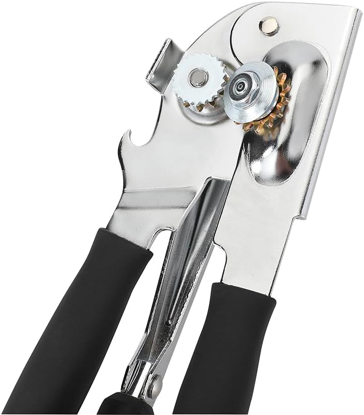 Skiennix Manual Can Opener - Ergonomic Heavy-Duty Design with Soft Handles for Easy Use