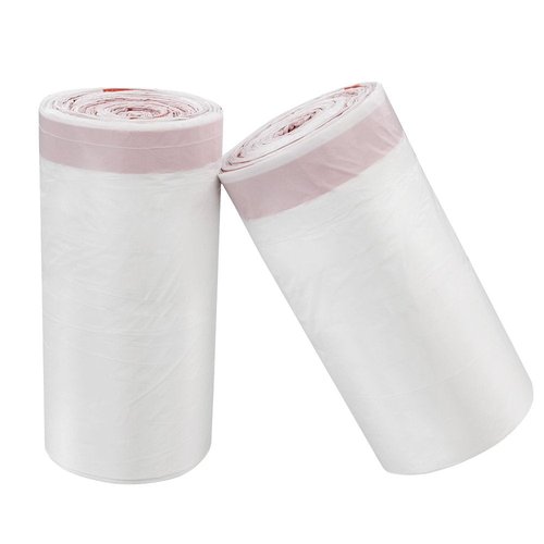 Doryh 7 Gallon White Drawstring Trash Bags, Medium Garbage Bags, 2 Rolls/120 Counts