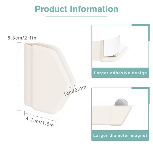 3 Pack Magnetic Silicone Shower Curtain Clips for Liners, Self-Adhesive Waterproof Splash Guards, Strong Magnet Curtain Holders Keep Liner Sealed to Wall, Windproof Easy Installation No-Drill (White)