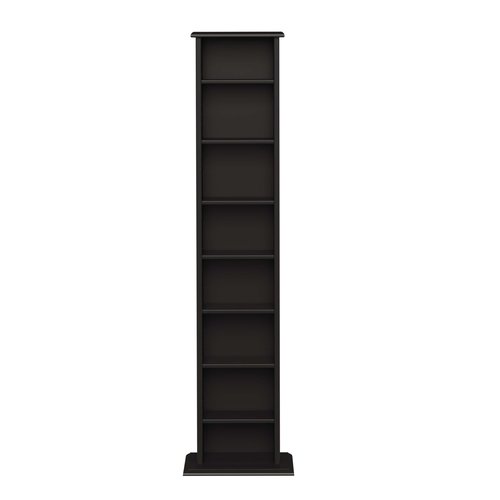 Prepac Narrow Cabinet Media, Slim Multimedia Storage Tower, Black
